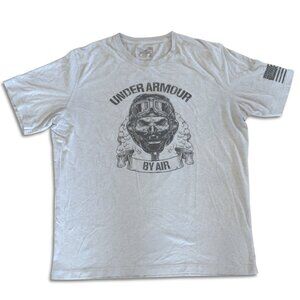 Under Armour By Air Pilot Graphic Tee Gray Flag Sleeve Size L